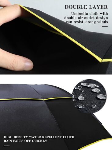 Kalolary 62 Inch Extra Oversize Large Compact Golf Umbrella，Double Canopy Vented Windproof Waterproof Stick Umbrellas for women & men in Saudi Arabia