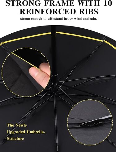 Kalolary 62 Inch Extra Oversize Large Compact Golf Umbrella，Double Canopy Vented Windproof Waterproof Stick Umbrellas for women & men in Saudi Arabia