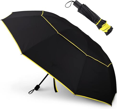 Kalolary 62 Inch Extra Oversize Large Compact Golf Umbrella，Double Canopy Vented Windproof Waterproof Stick Umbrellas for women & men in Saudi Arabia