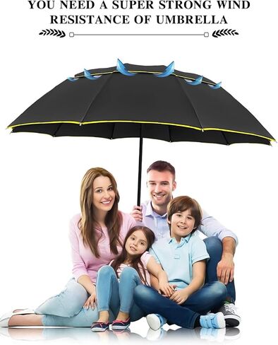Kalolary 62 Inch Extra Oversize Large Compact Golf Umbrella，Double Canopy Vented Windproof Waterproof Stick Umbrellas for women & men in Saudi Arabia