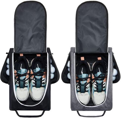 2 Pcs Golf Shoe Bag for Travel Zippered Sports Shoe Carrier Bags Golf Shoe Tote Golf Accessories with Ventilation Outside Pocket for Golf Balls Tees Socks Accessories Men Women in Kuwait