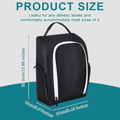 2 Pcs Golf Shoe Bag for Travel Zippered Sports Shoe Carrier Bags Golf Shoe Tote Golf Accessories with Ventilation Outside Pocket for Golf Balls Tees Socks Accessories Men Women in Kuwait