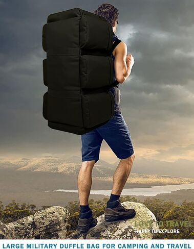 Large Military Duffle Bag, Waterproof Duffel Bag with Backpack Straps, Tactical Luggage Bag for Camping, Sports, Travel, Hiking in Saudi Arabia