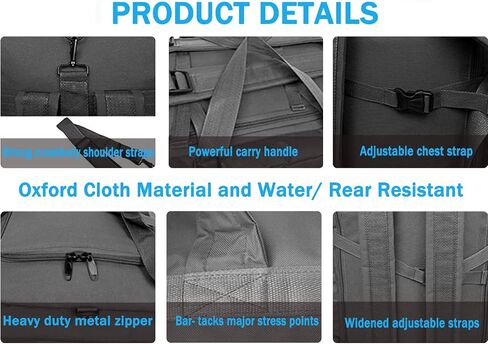 Large Military Duffle Bag, Waterproof Duffel Bag with Backpack Straps, Tactical Luggage Bag for Camping, Sports, Travel, Hiking in Saudi Arabia