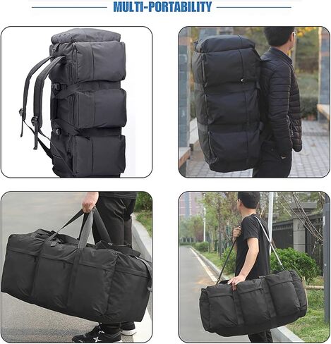 Large Military Duffle Bag, Waterproof Duffel Bag with Backpack Straps, Tactical Luggage Bag for Camping, Sports, Travel, Hiking in Saudi Arabia