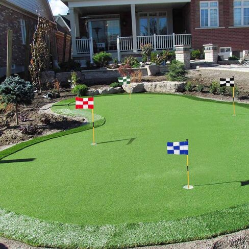 KINGTOP Checkered Golf Flag All 8x6 Inch – 420D Nylon, Tube Inserted – Mini Practice Putting Green Flags for Yard in Kuwait