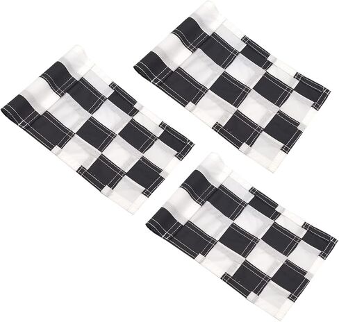 Checkered Golf Flags with Tube Inserted,8" L x 6"H Mini Putting Green Flags for Yard Indoor Outdoor Backyard Garden, 420D Nylon Pin Flag (Black/White,3sets) in Saudi Arabia