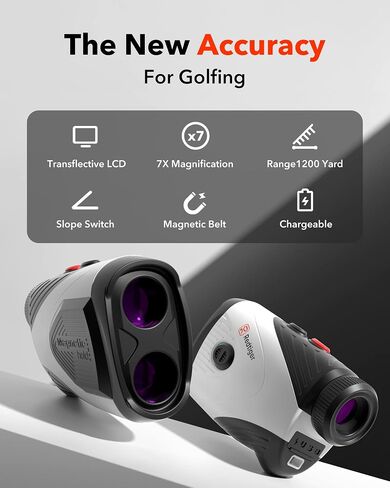 REDTIGER Golf Rangefinder with Slope, 1200 Yards Laser Range Finder Golfing, 7X Magnification, Flag Pole Locking Vibration, Rechargeable Range Finders with Magnet Stripe in Saudi Arabia