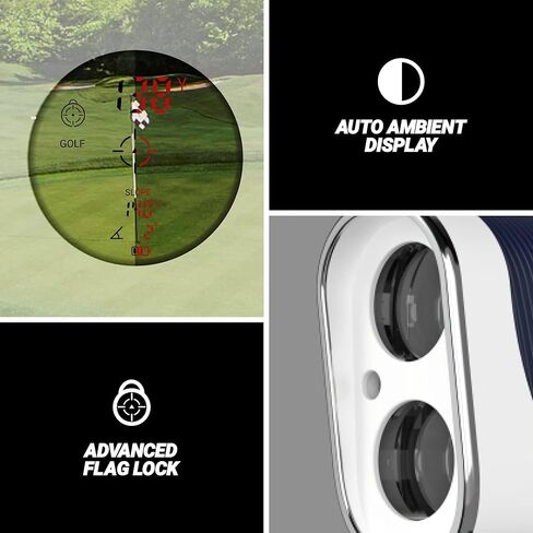 Blue Tees Golf - Series 3 Max with Laser Rangefinder with Slope Switch - 900 Yards Range, Slope Measurement, Magnetic Strip, Ambient Display, Flag Lock with Pulse Vibration, 7X Magnification in Saudi Arabia