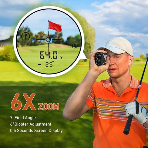 1100 Yards Golf Rangefinder with Slope, WBLAMIC Type-C Recharging Golf Range Finder for Golf & Hunting with Flag Pole Lock Vibration, 6X Magnification, ±1 Yard Accuracy, External Slope Switch in Saudi Arabia