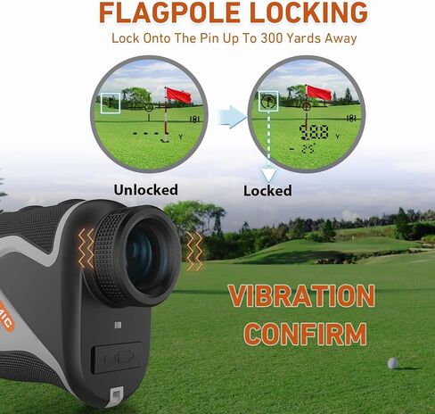 1100 Yards Golf Rangefinder with Slope, WBLAMIC Type-C Recharging Golf Range Finder for Golf & Hunting with Flag Pole Lock Vibration, 6X Magnification, ±1 Yard Accuracy, External Slope Switch in Saudi Arabia
