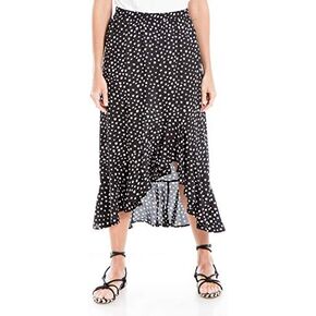 Max Studio Women's Floral Print Ruffle Hem Midi Skirt