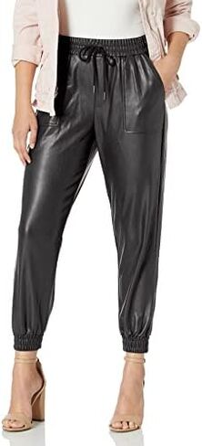 BCBGeneration Women's Faux Leather Joggers with Drawstring in Saudi Arabia