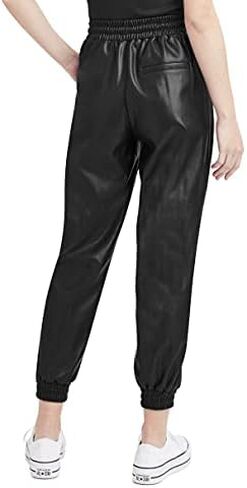 BCBGeneration Women's Faux Leather Joggers with Drawstring in Saudi Arabia