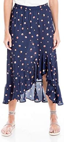 تنورة متوسطة الطول للسيدات من Max Studio بحاشية مكشكشة ومطبوعة بالزهور in Kuwait