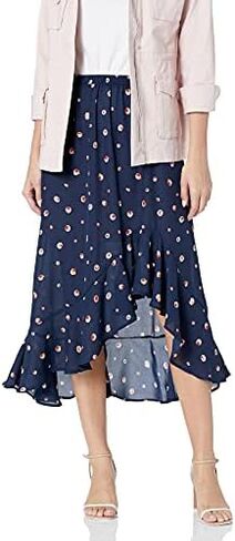 تنورة متوسطة الطول للسيدات من Max Studio بحاشية مكشكشة ومطبوعة بالزهور in Kuwait