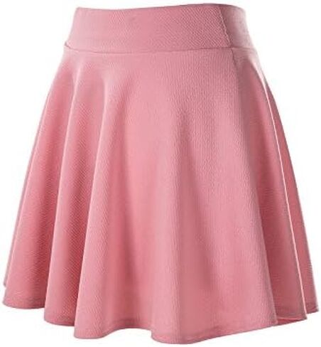 Urban CoCo Women's Basic Versatile Stretchy Flared Casual Mini Skater Skirt in Saudi Arabia