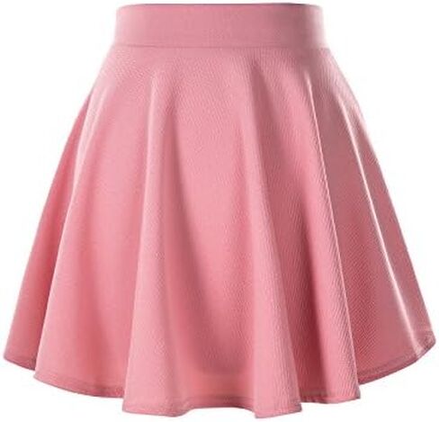 Urban CoCo Women's Basic Versatile Stretchy Flared Casual Mini Skater Skirt in Saudi Arabia