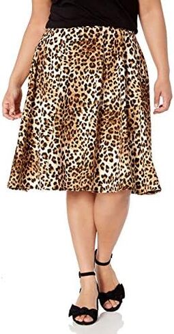 Star Vixen Women's Plus-Size Knee Length Full Skater Skirt in Saudi Arabia