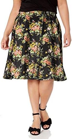 Star Vixen Women's Plus-Size Knee Length Full Skater Skirt in Saudi Arabia