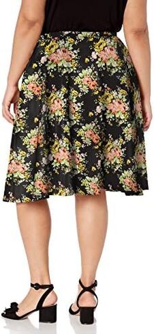 Star Vixen Women's Plus-Size Knee Length Full Skater Skirt in Saudi Arabia