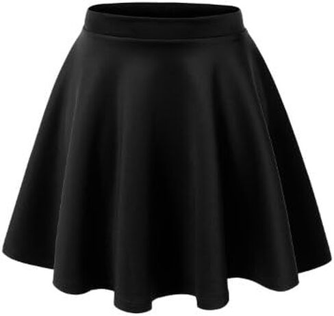 Made By Johnny Women's Basic Versatile Stretchy Flared Casual Mini Skater Skirt XS-3XL Plus Size-Made in USA in Saudi Arabia