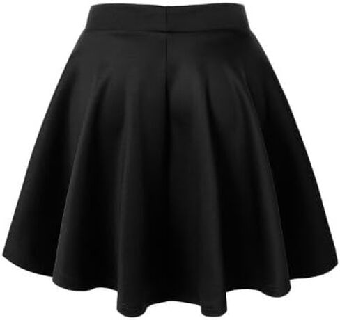 Made By Johnny Women's Basic Versatile Stretchy Flared Casual Mini Skater Skirt XS-3XL Plus Size-Made in USA in Saudi Arabia
