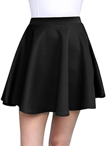Made By Johnny Women's Basic Versatile Stretchy Flared Casual Mini Skater Skirt XS-3XL Plus Size-Made in USA in Saudi Arabia