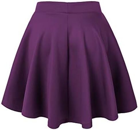 Made By Johnny Women's Basic Versatile Stretchy Flared Casual Mini Skater Skirt XS-3XL Plus Size-Made in USA in Saudi Arabia