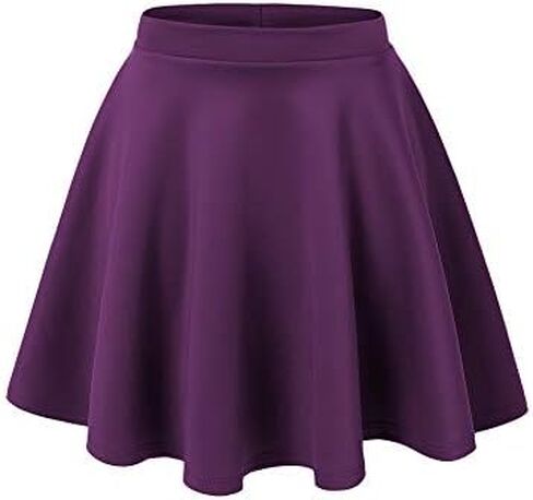 Made By Johnny Women's Basic Versatile Stretchy Flared Casual Mini Skater Skirt XS-3XL Plus Size-Made in USA in Saudi Arabia