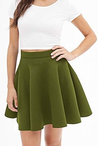 Made By Johnny Women's Basic Versatile Stretchy Flared Casual Mini Skater Skirt XS-3XL Plus Size-Made in USA in Saudi Arabia