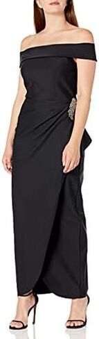 Alex Evenings Women's Slimming Long Side Ruched Dress with Cascade Ruffle Skirt in Saudi Arabia