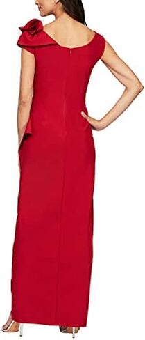 Alex Evenings Women's Slimming Long Side Ruched Dress with Cascade Ruffle Skirt in Saudi Arabia