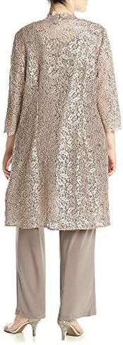 R&M Richards Women's 3 PCE Laced Duster Jacket Shell and Solid Pant in Kuwait