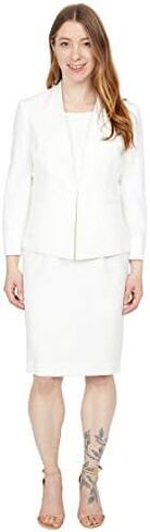 Le Suit Women's Open Stretch Crepe Jacket and Sheath Dress Suit in Kuwait