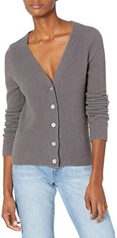 The Drop Women's Francine V-Neck Button Front Cozy Cardigan in Saudi Arabia