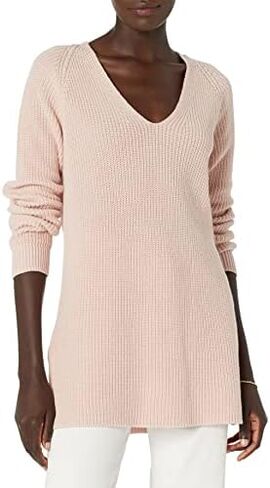 Goodthreads Women's Cotton Shaker Stitch Deep V-Neck Sweater in Saudi Arabia