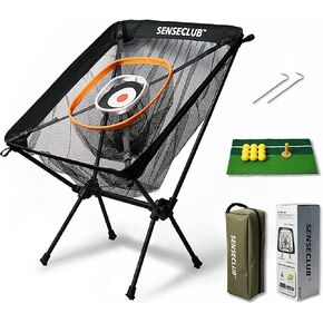 SENSECLUB Golf Chipping Net, Indoor Chipping Net and Mat, Chipping Net Golf Target with Tee and Practice Balls, Backyard Golf Accessories for Swing Game Golf Gifts in Saudi Arabia