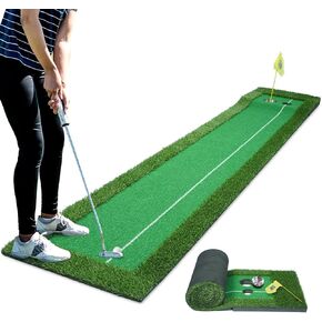 حصيرة الجولف الخضراء للاستخدام الداخلي والخارجي - معدات التدريب على ملعب الجولف الصغير، ملحقات الجولف هدية للرجال والنساء في ساحة المنزل والمكتب، 1.6 × 10 أقدام in Kuwait