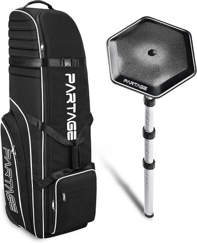 Partage Golf Travel Bag with Wheels, Golf Travel Case for Airlines, 900D Heavy Duty Oxford -Black in Saudi Arabia