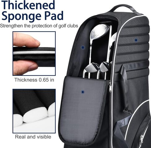Partage Golf Travel Bag with Wheels, Golf Travel Case for Airlines, 900D Heavy Duty Oxford -Black in Saudi Arabia