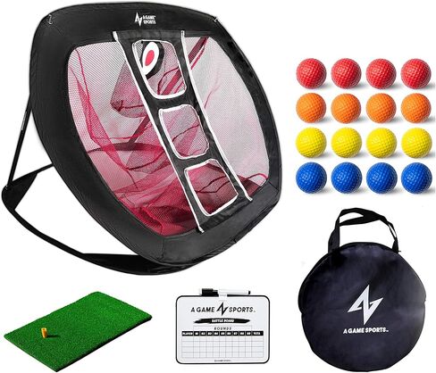 شبكة تقطيع الجولف الرياضية منبثقة مع حصيرة - شبكات تدريب الجولف للفناء الخلفي | ملحقات الجولف الداخلية/الخارجية لدقة التقطيع وممارسة التأرجح in Kuwait