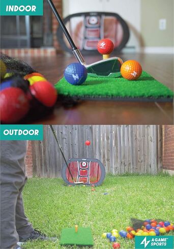 شبكة تقطيع الجولف الرياضية منبثقة مع حصيرة - شبكات تدريب الجولف للفناء الخلفي | ملحقات الجولف الداخلية/الخارجية لدقة التقطيع وممارسة التأرجح in Kuwait