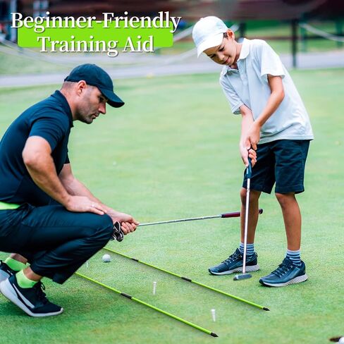 MoKo Golf Alignment Stick, 2 Set Golf Alignment Rods, 48" Collapsible Alignment Stick Golf Training Aid for Aiming, Putting, Posture Corrector, Golf Practice Sticks with Clear Tube Case in Saudi Arabia