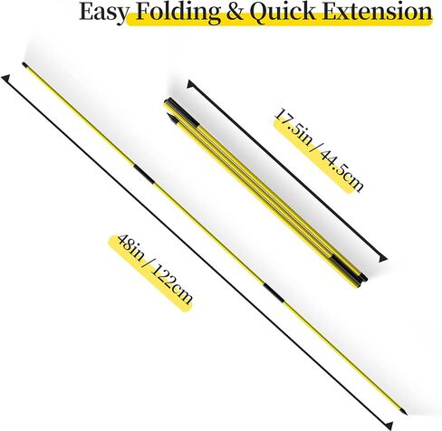 MoKo Golf Alignment Stick, 2 Set Golf Alignment Rods, 48" Collapsible Alignment Stick Golf Training Aid for Aiming, Putting, Posture Corrector, Golf Practice Sticks with Clear Tube Case in Saudi Arabia