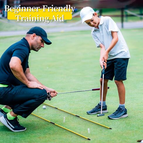 MoKo Golf Alignment Stick, 2 Set Golf Alignment Rods, 48" Collapsible Alignment Stick Golf Training Aid for Aiming, Putting, Posture Corrector, Golf Practice Sticks with Clear Tube Case in Saudi Arabia