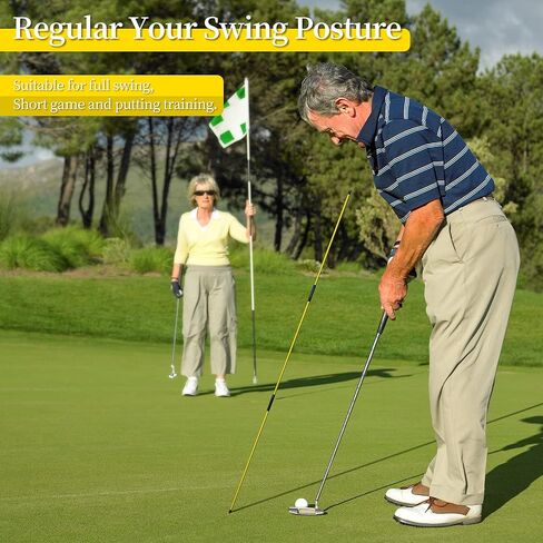 MoKo Golf Alignment Stick, 2 Set Golf Alignment Rods, 48" Collapsible Alignment Stick Golf Training Aid for Aiming, Putting, Posture Corrector, Golf Practice Sticks with Clear Tube Case in Saudi Arabia