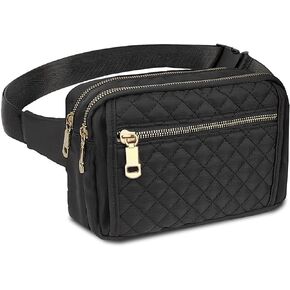 Fanny Packs for Women,Fashionable Crossbody Belt Bags Waist Pack for Teen Girls,Bum Hip Bag for Travel Hiking Cycling Running,Easy Carry Any Phone,Wallet (Beige-Two Zipper Pockets)