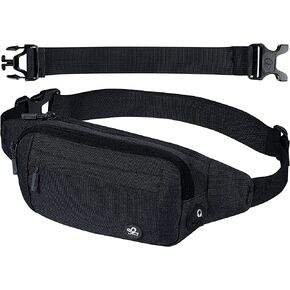 WATERFLY Fanny Pack Waist Bag: Small Hip Pouch Bum Bag Fannie Pack Phanny Fannypack Waistpack Bumbag Beltbag Sport Slim Fashionable for Jogging Hiking Hiker Woman Man