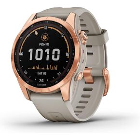 Garmin fenix 7 Sapphire Solar، ساعة ذكية للمغامرة، مع إمكانيات الشحن بالطاقة الشمسية، ساعة خارجية متينة مع نظام تحديد المواقع العالمي (GPS)، شاشة تعمل باللمس، ميزات العافية، سوار من الحجر الأبيض المصنوع من التيتانيوم DLC باللون الأزرق المعدني in Kuwait